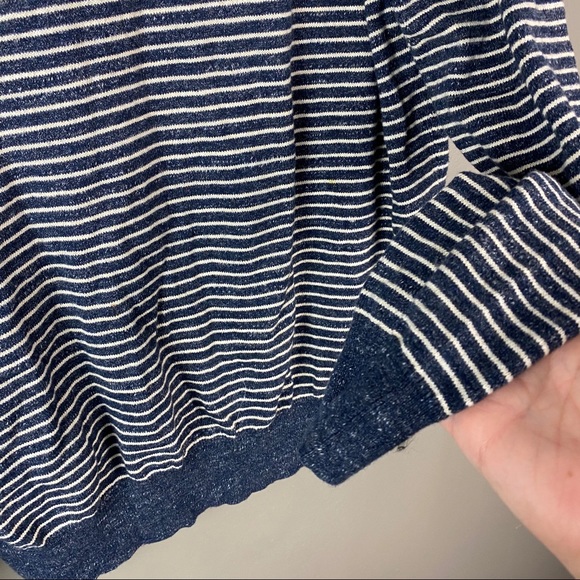 J.crew blue stripe cotton sweater size XL - Picture 4 of 5